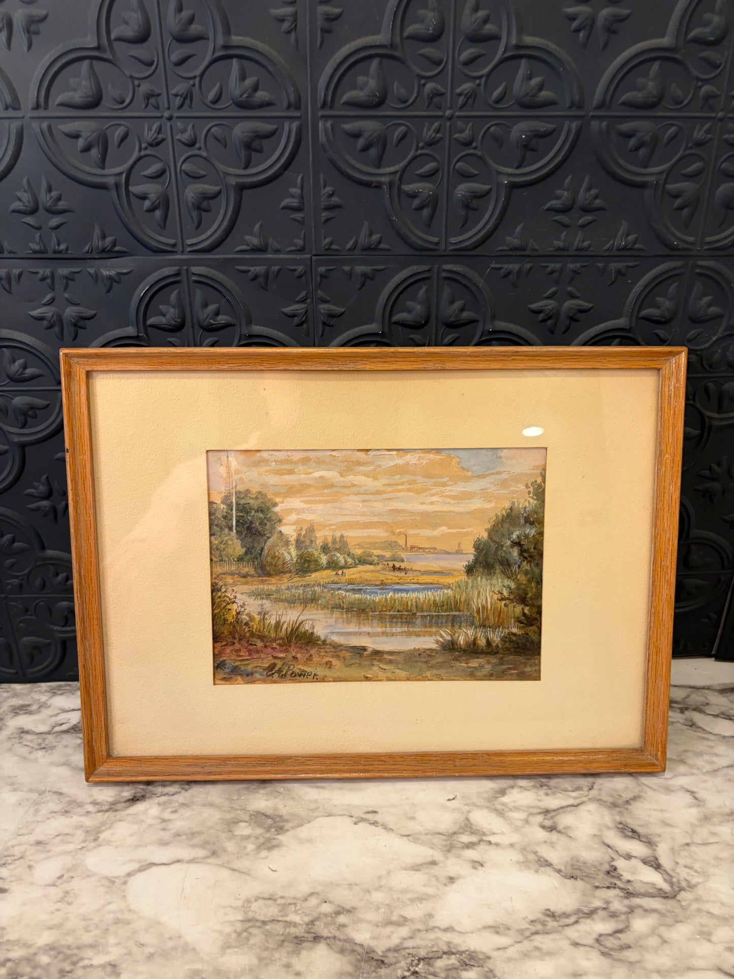 Watercolor Landscape Signed A. Power