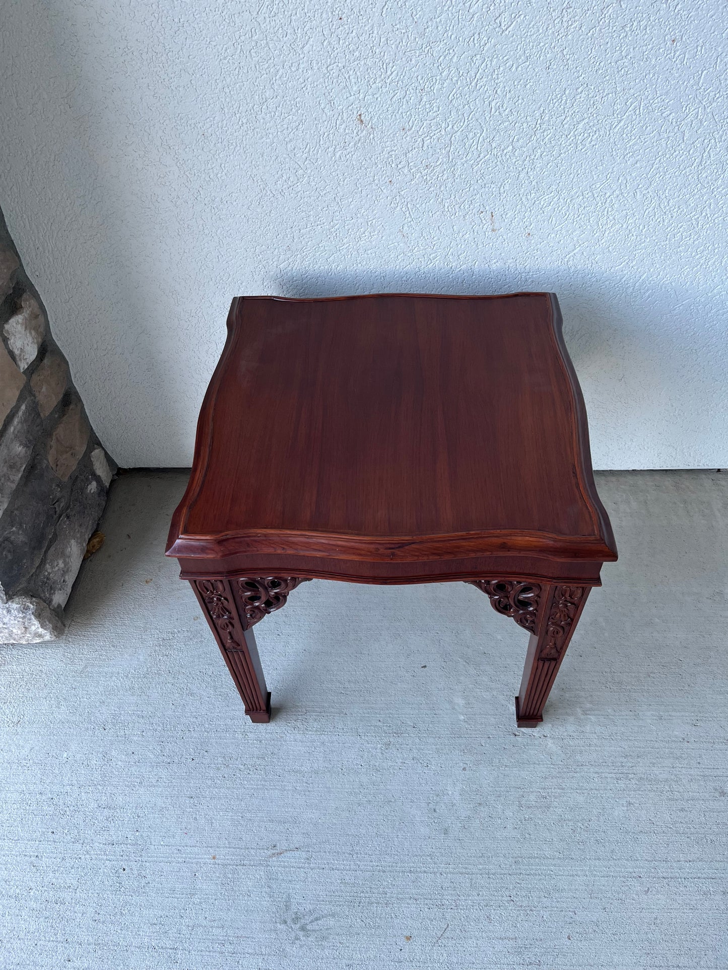Chinese Chippendale Style Carved Side Table