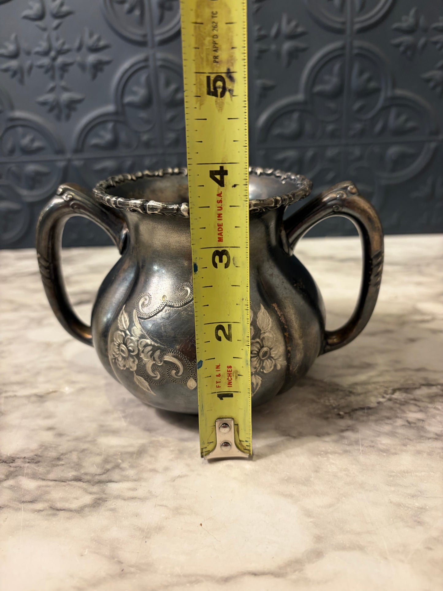 Barbour Quadruple Silverplate Sugar Bowl