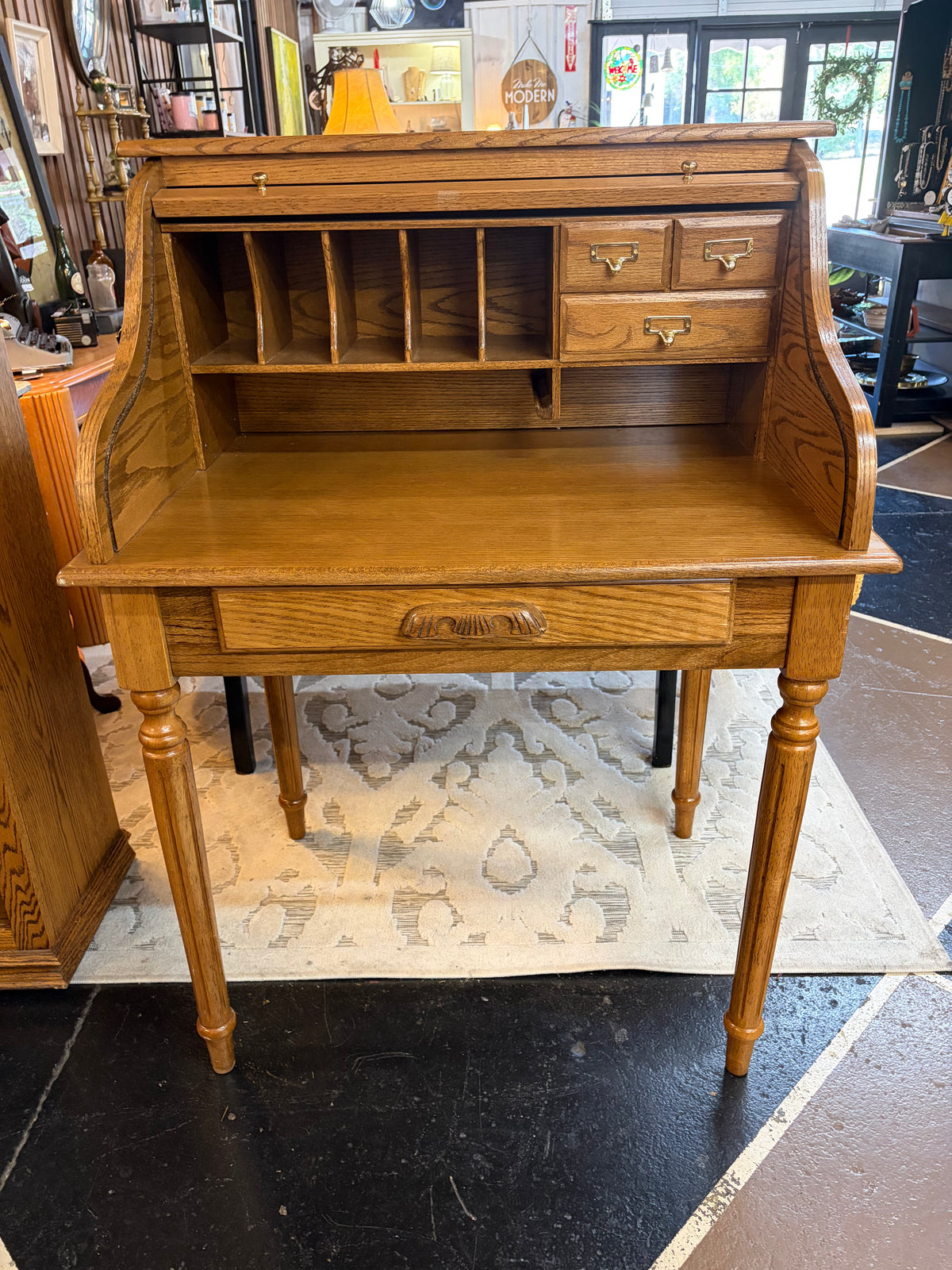 Oak Roll Top Desk