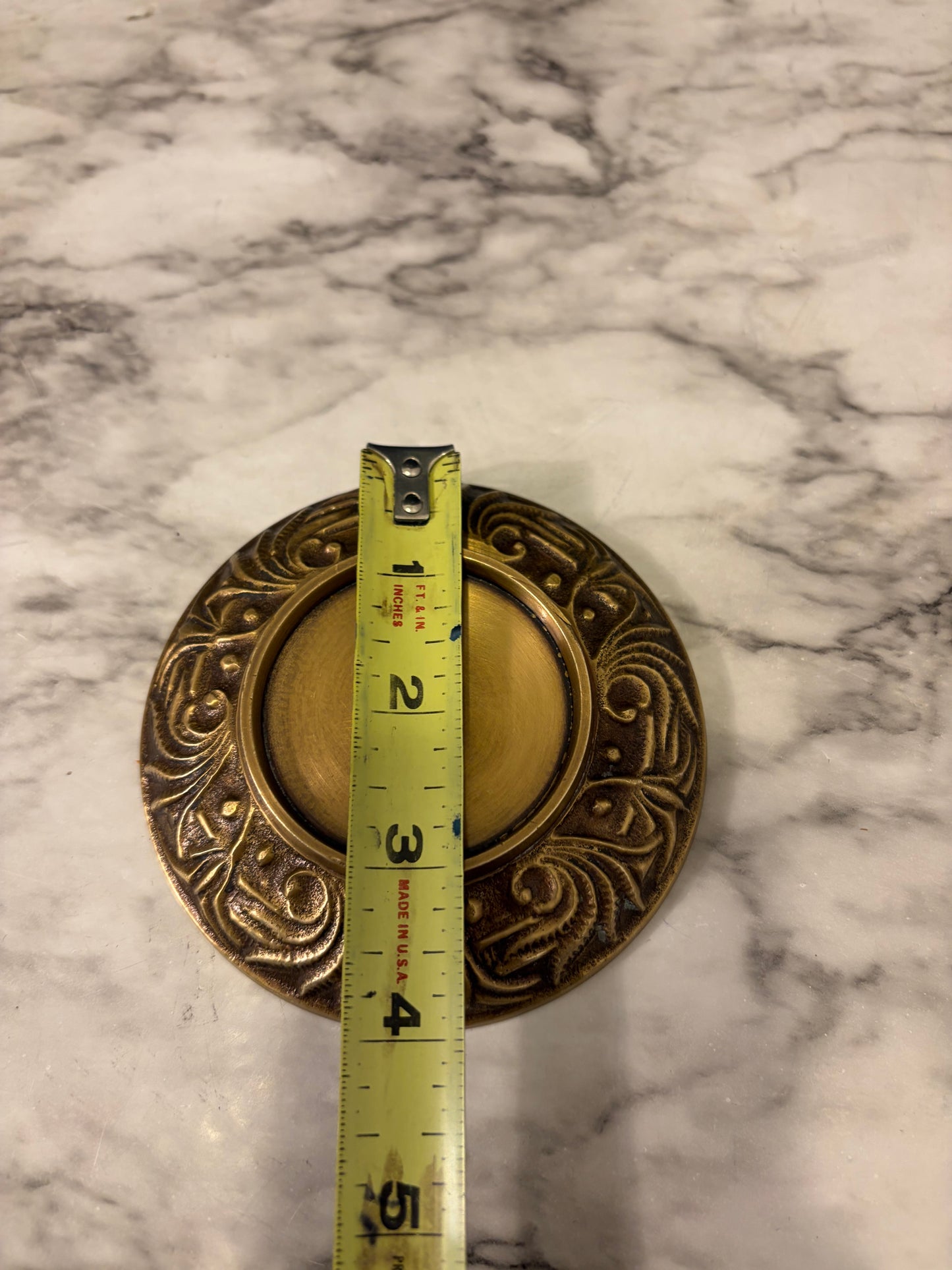 Brass Candle Plate 4"
