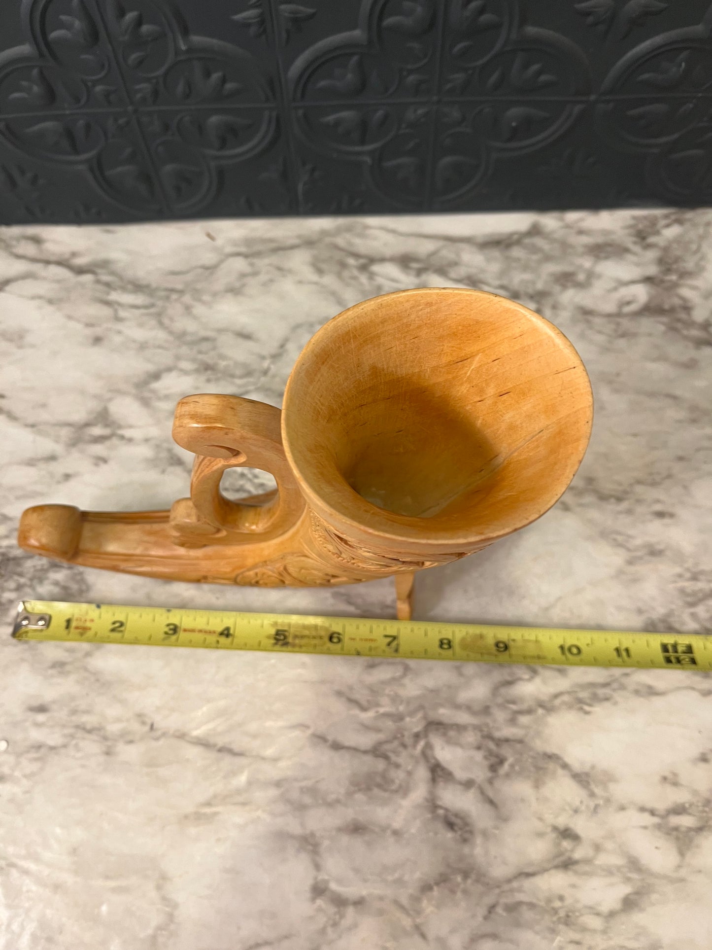 Norweigen Hand carved Drinking Horn