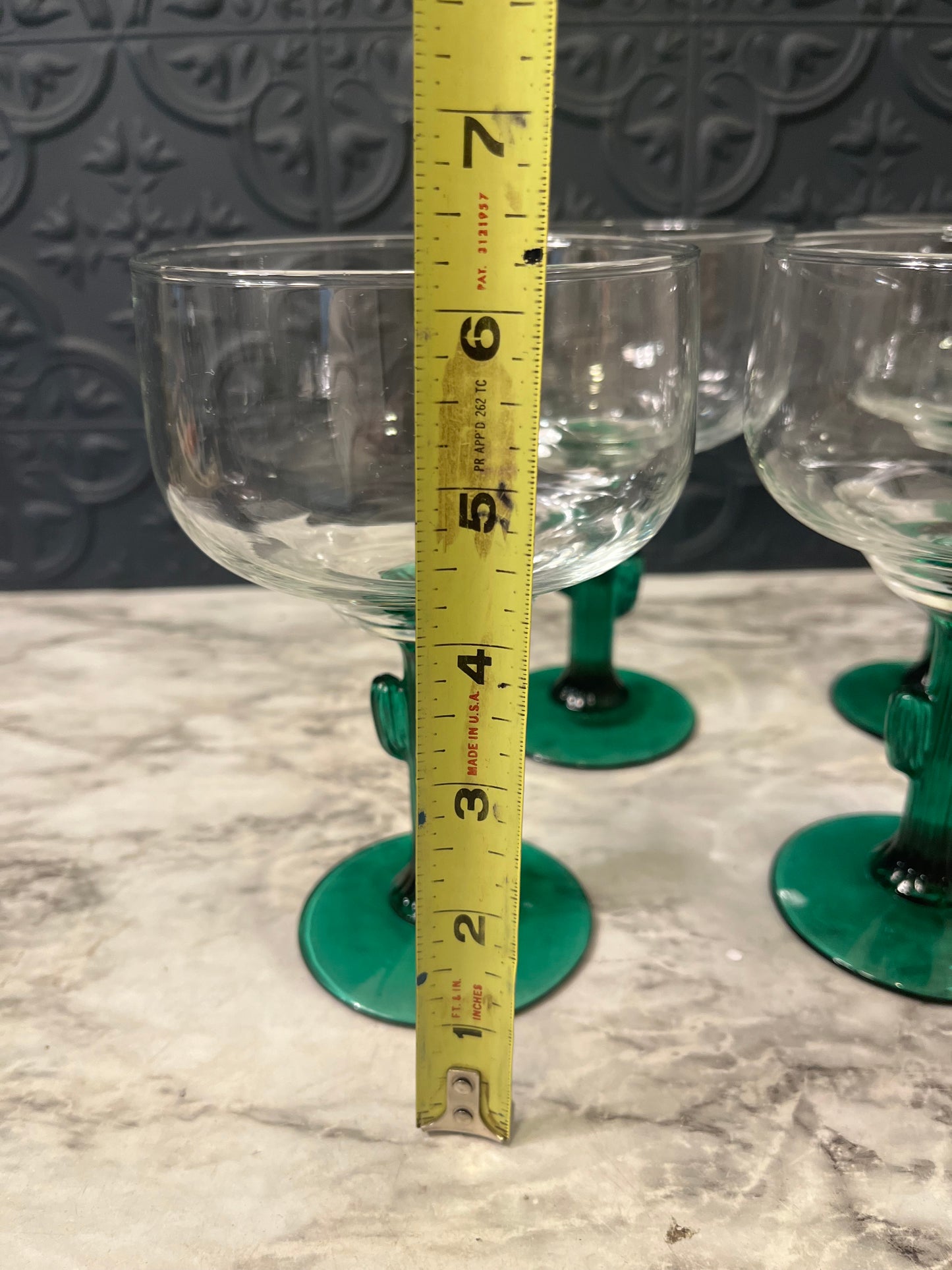 Set of 4 Cactus Stem Margarita Glasses