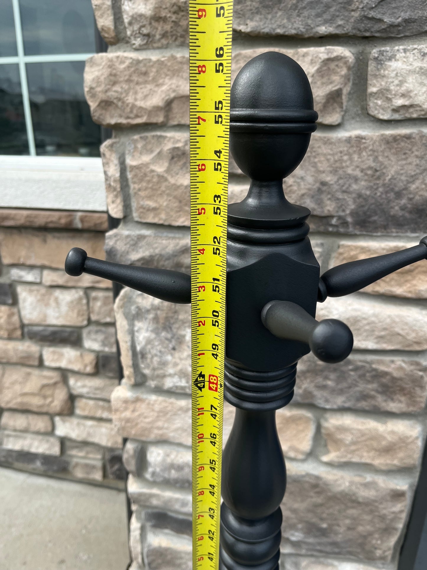 57" Painted Grey Coat Rack