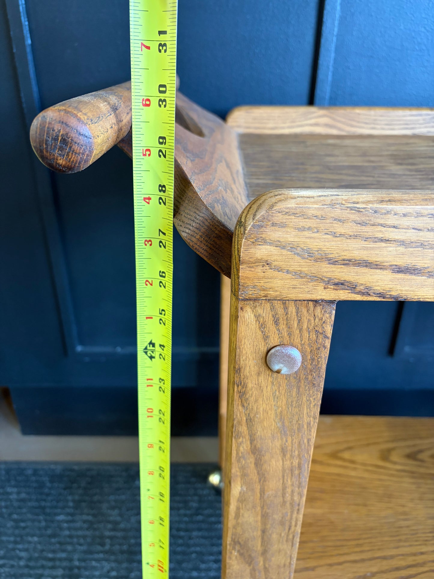 Rolling Wood Bar Cart