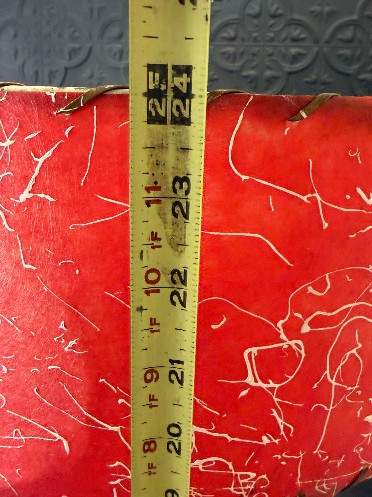 Mid Century Red Two Tier Fiberglass Lamp