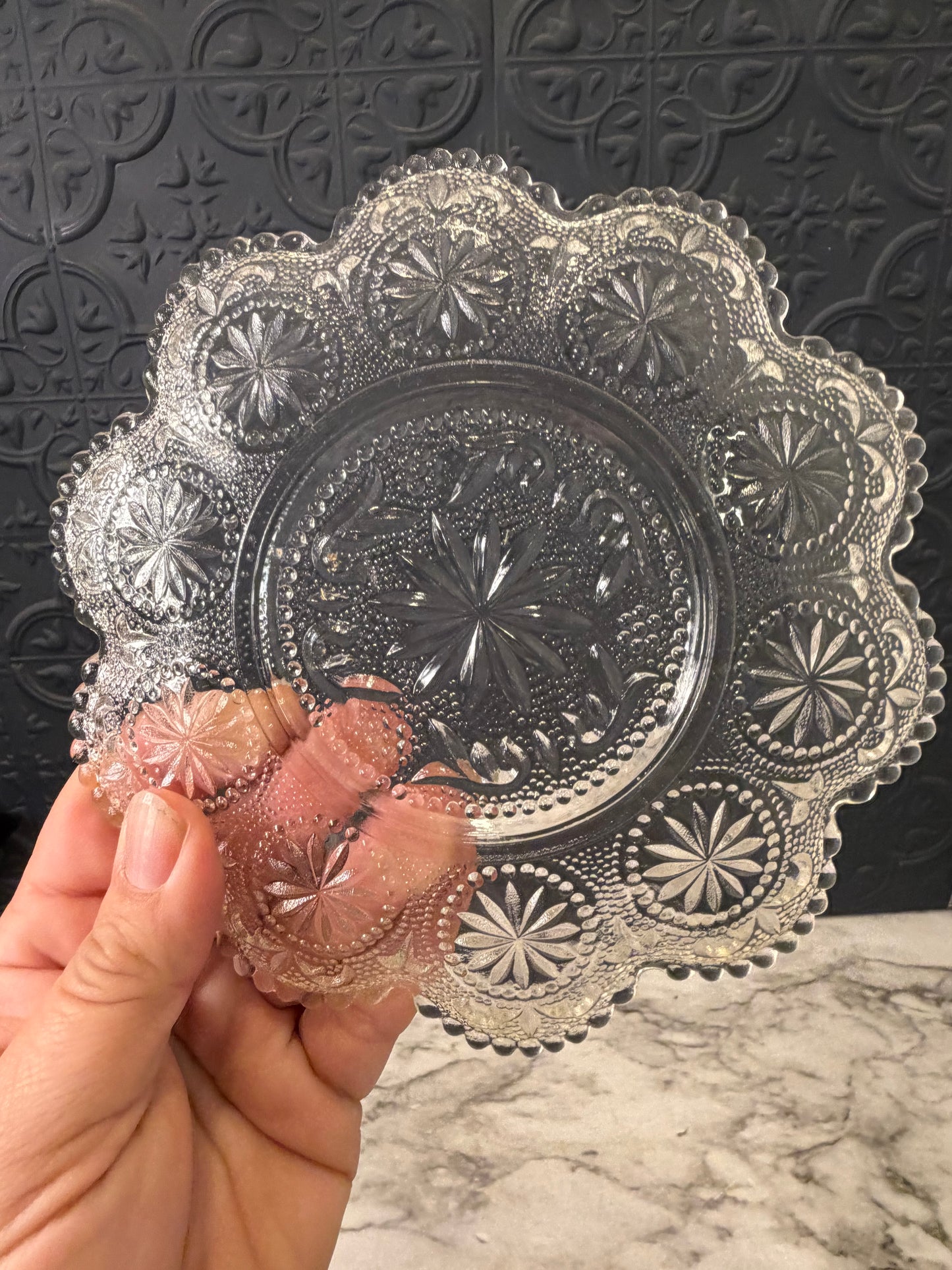 6" Glass Plate Set Brockway Glass x4