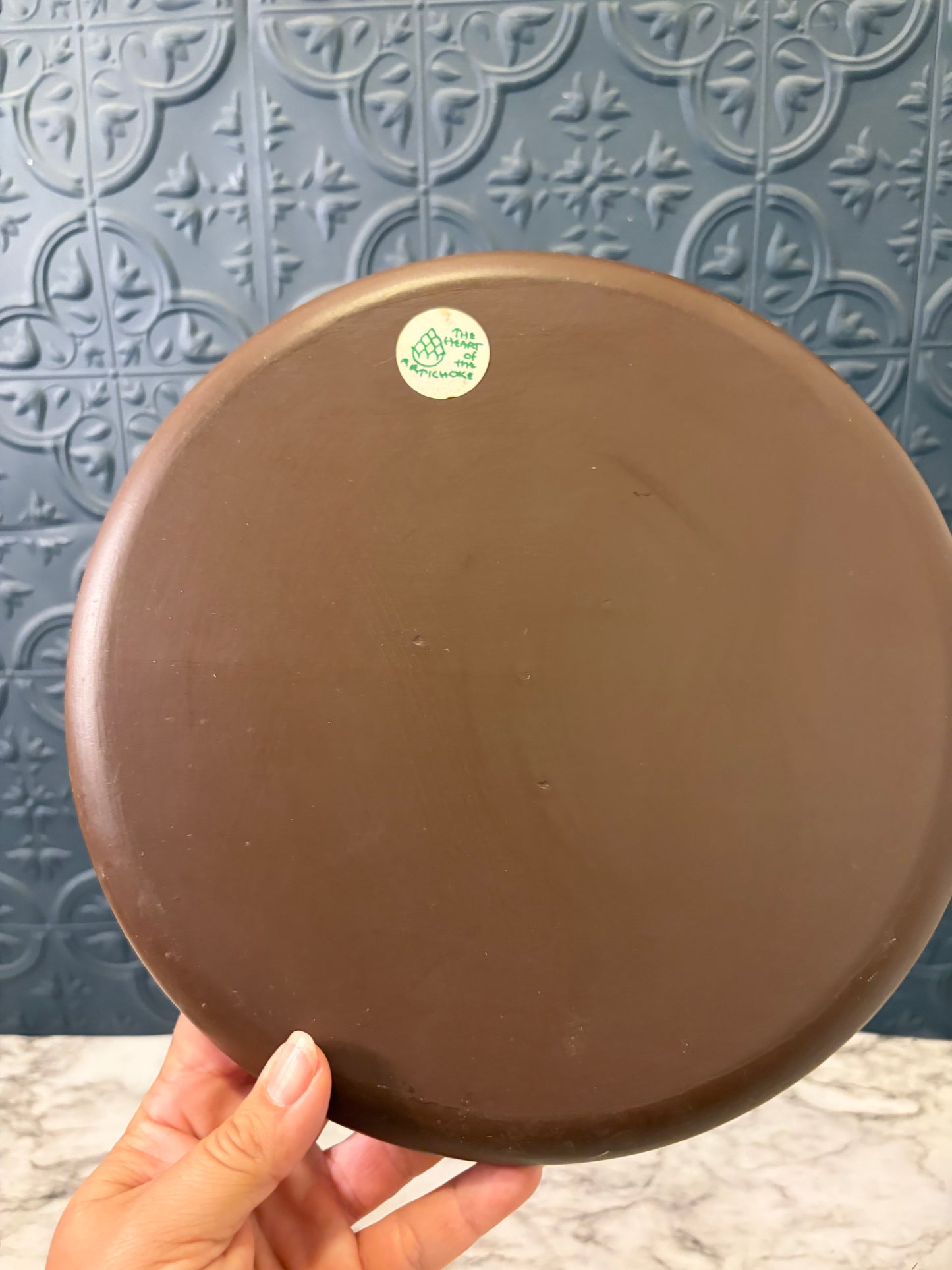 Hand Painted Wood Plate - Thea 1986