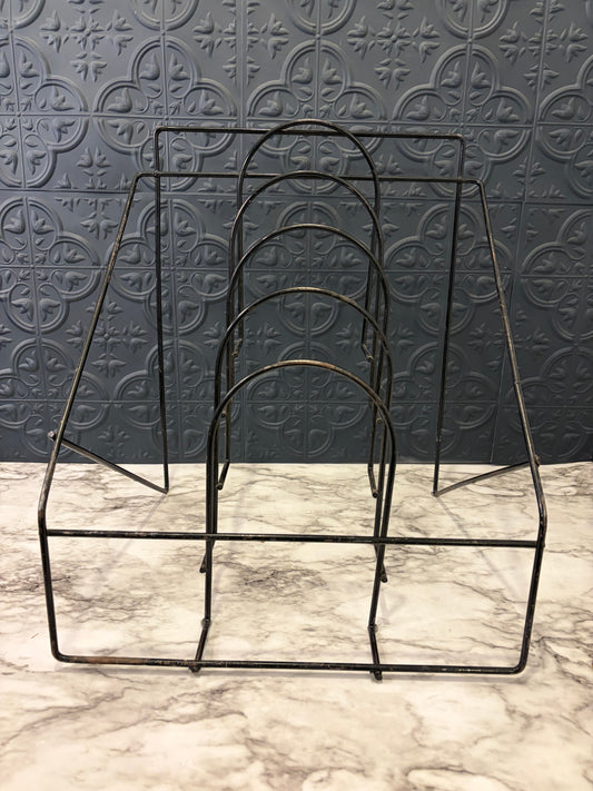 Black Wire Record Holder Forward Facing
