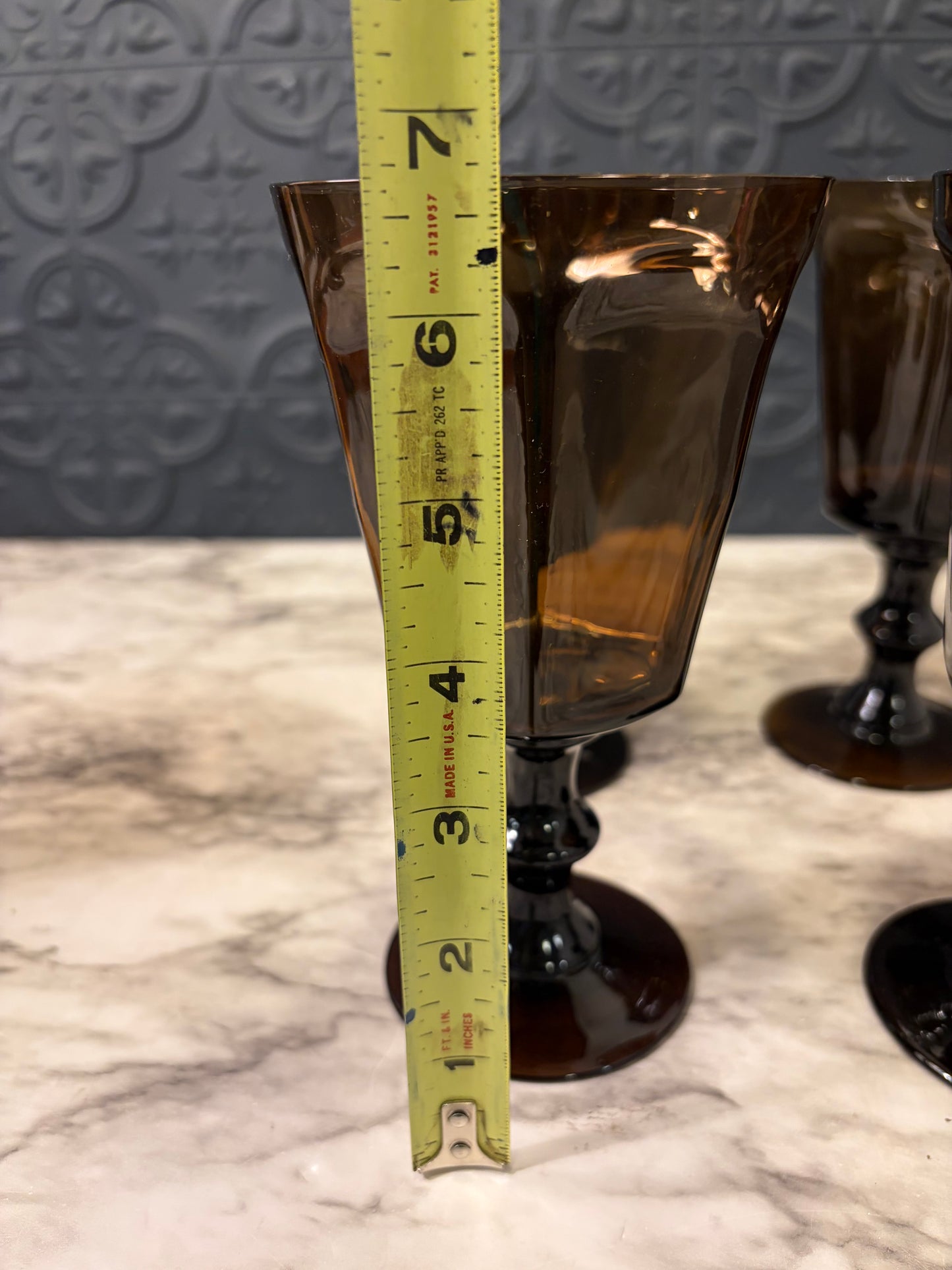 Lenox 6.75" Brown Glass Goblet Set of 4