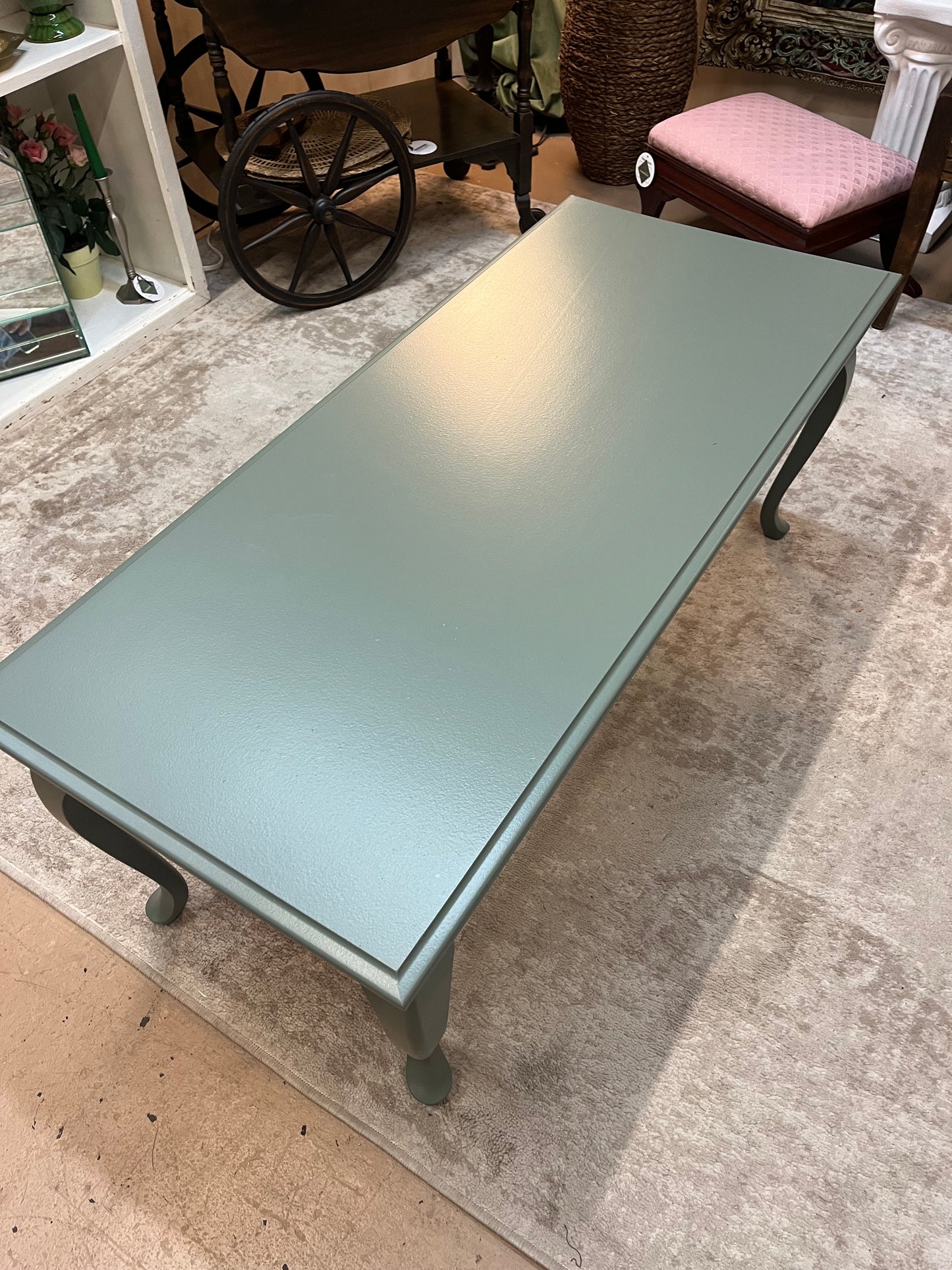 Painted Sage Green Coffee Table