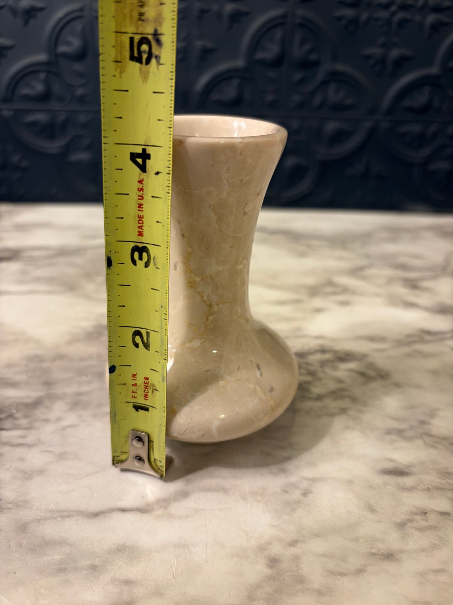 Cream Stone Vase 4"