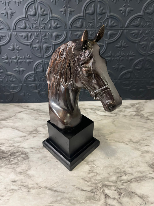 Metal Horse Head Statue