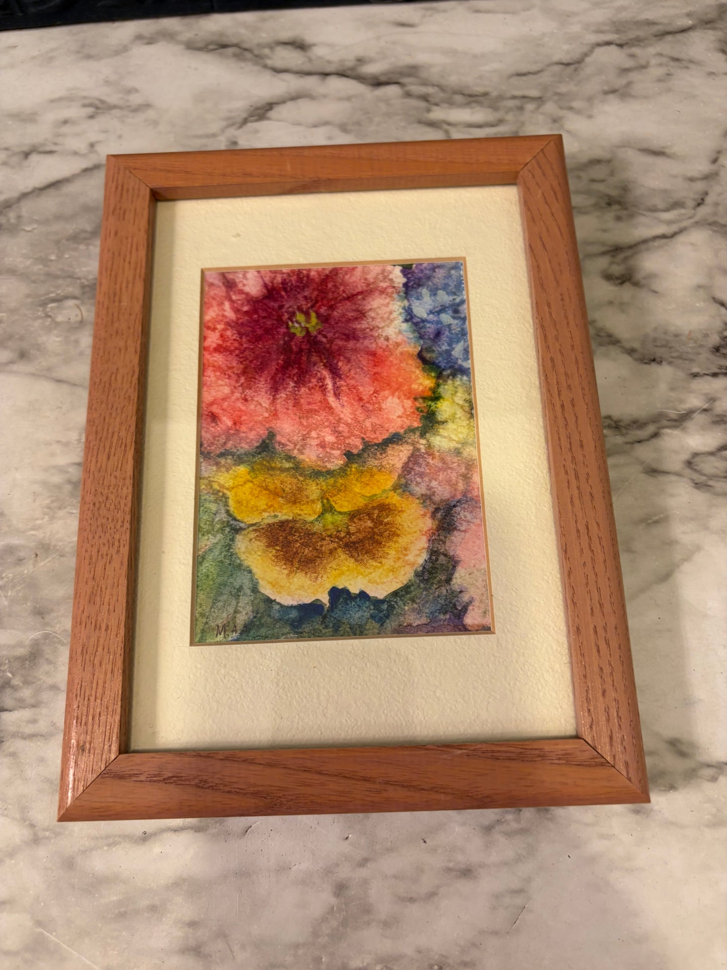 Pansy and Petunia Art Framed