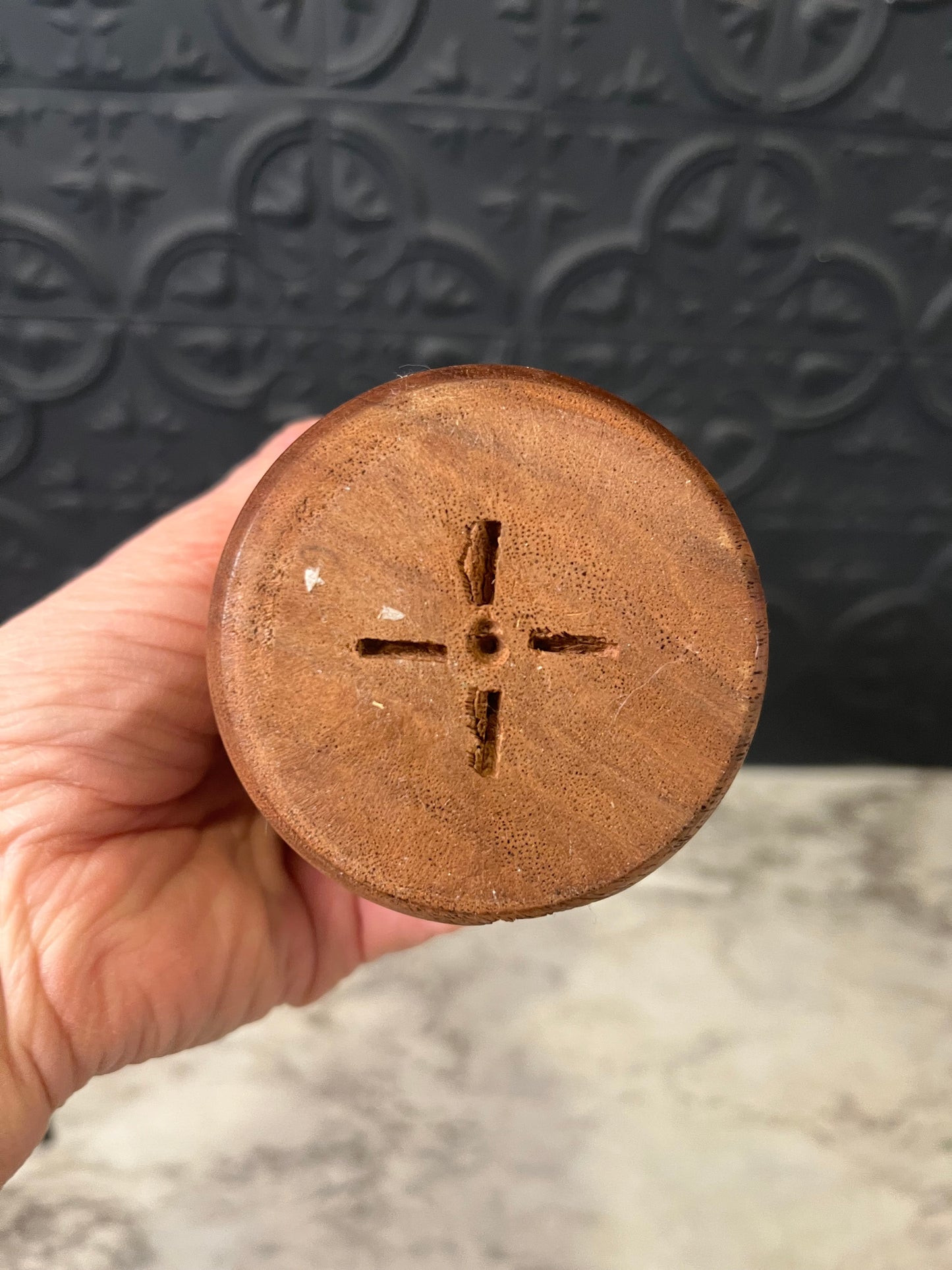 Hand Carved Wooden Mushroom 9"