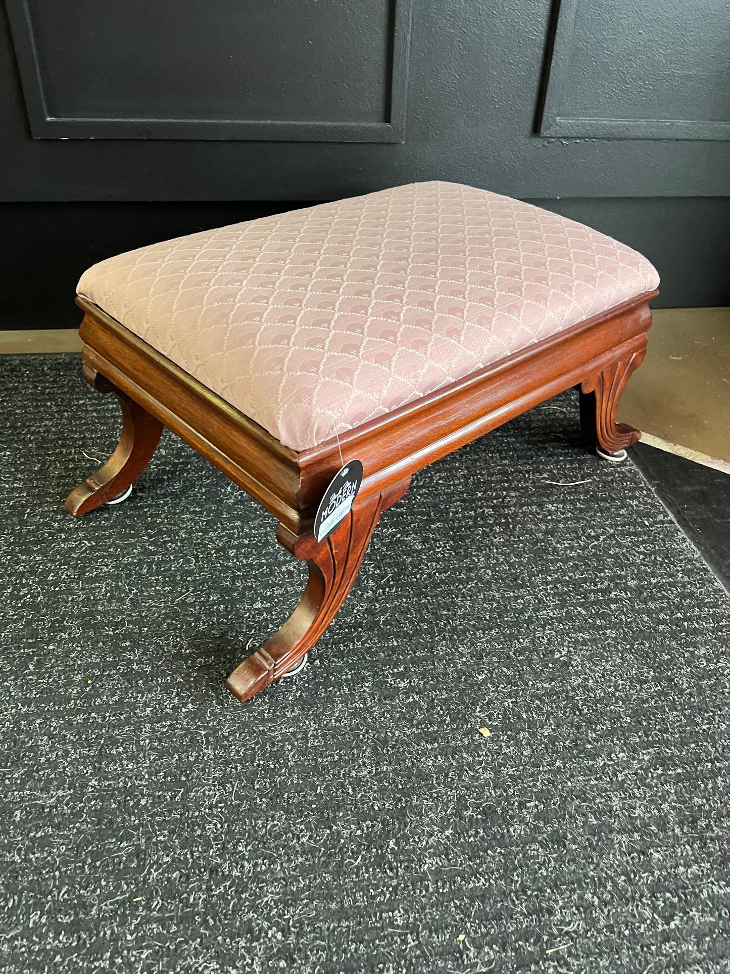 Pink Fabric Foot Stool