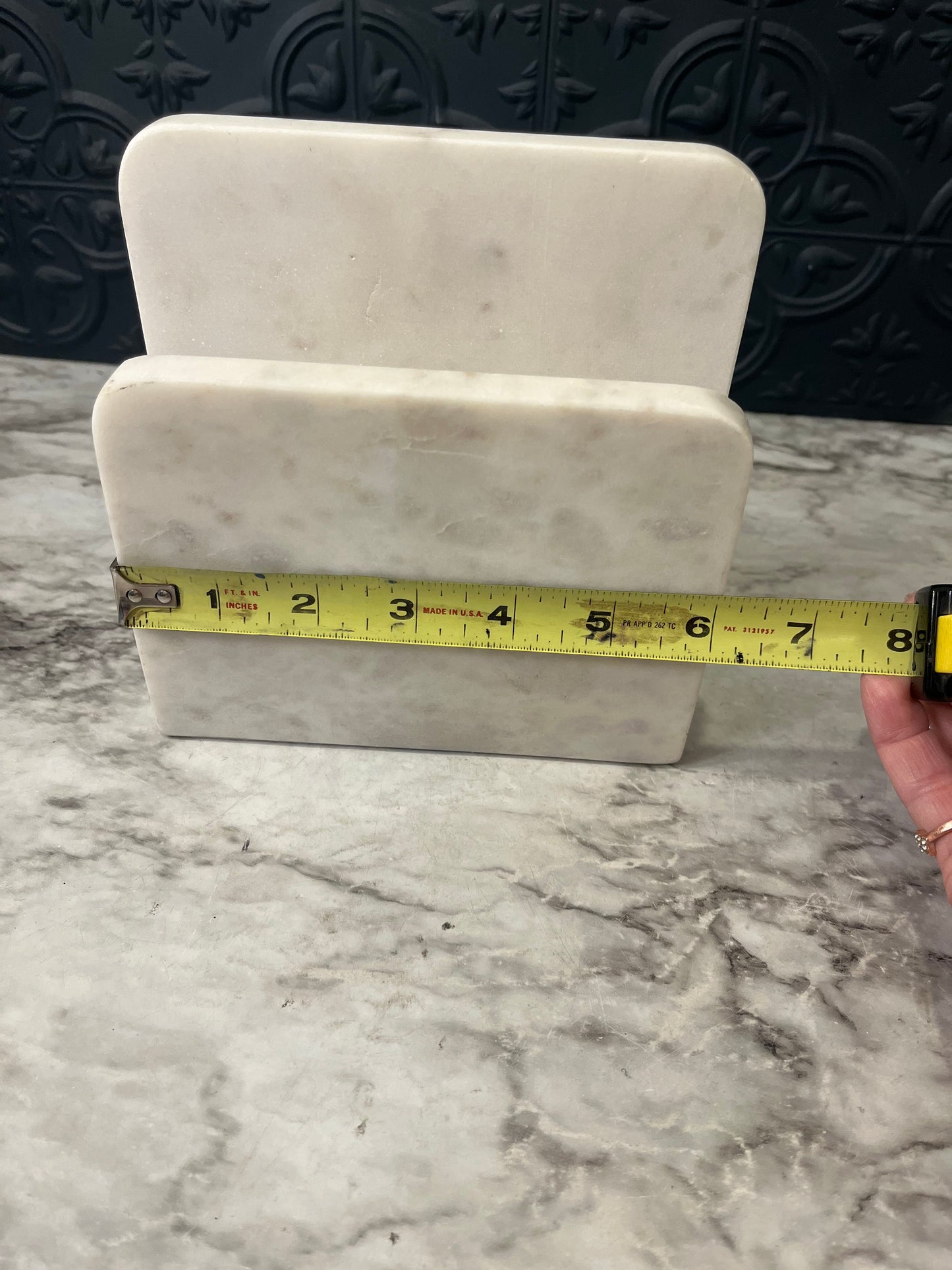 White Marble Napkin/Letter Holder