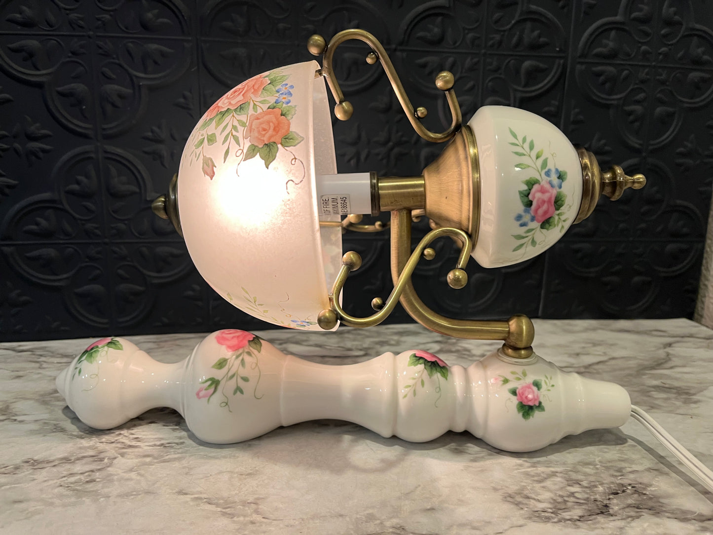 Porcelain Floral Wall Sconce Lamp