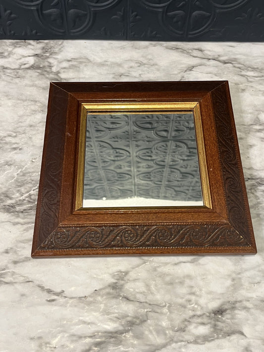 Home Interior Square Brown Mirror