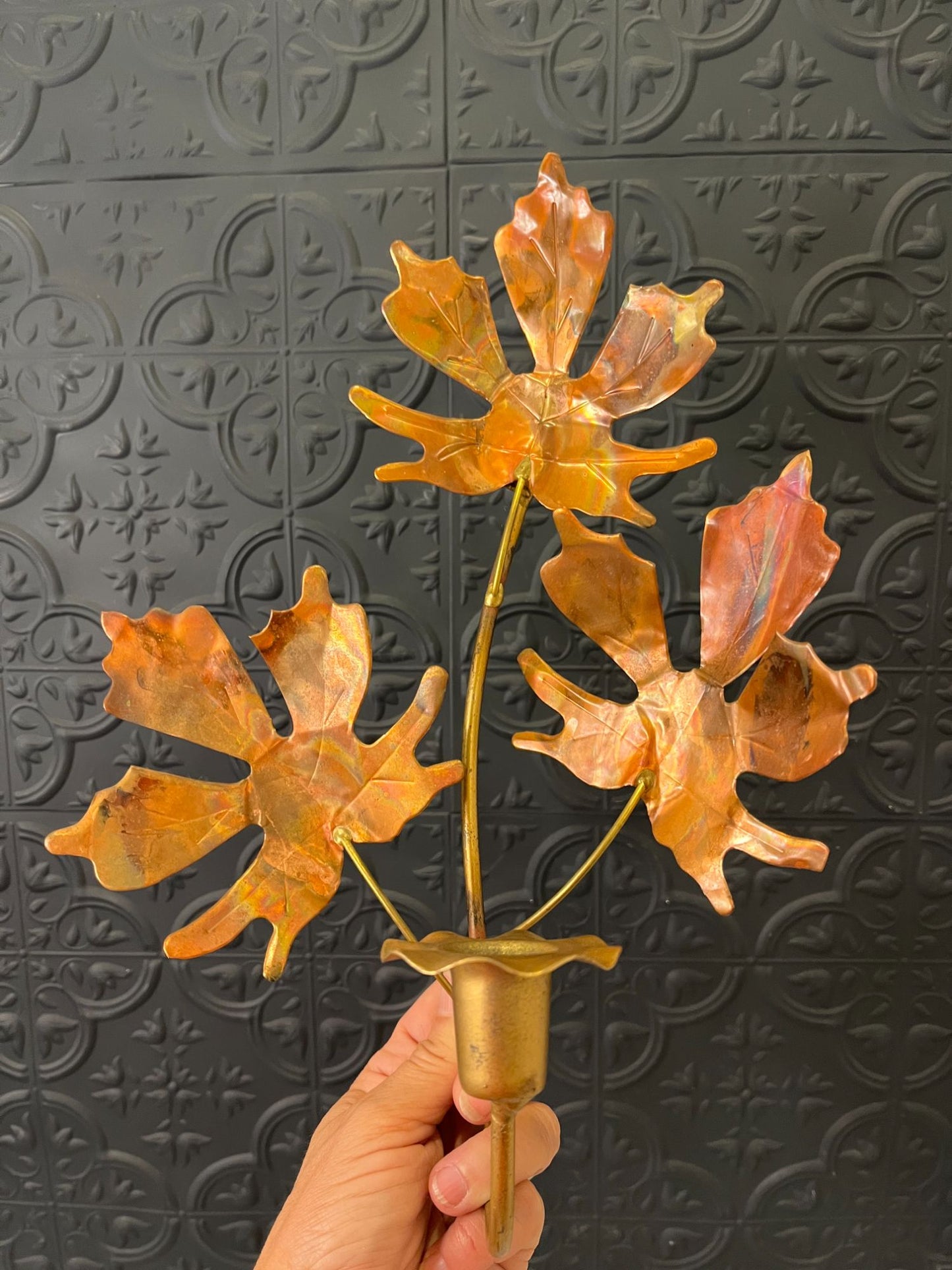 Copper Leaf Sconce x 2