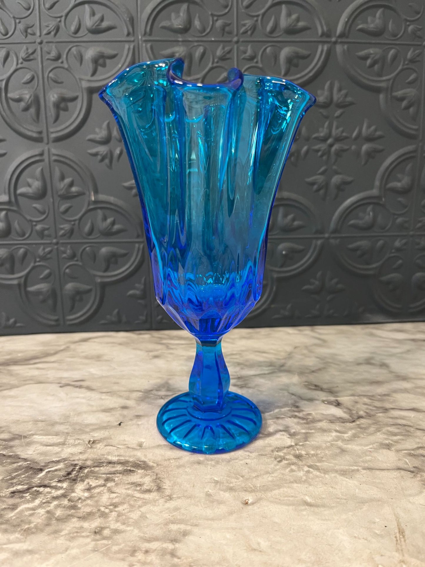 Fenton Blue Glass Vase