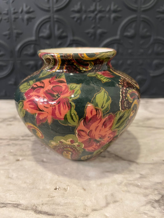 Floral Vase With Green and Pink