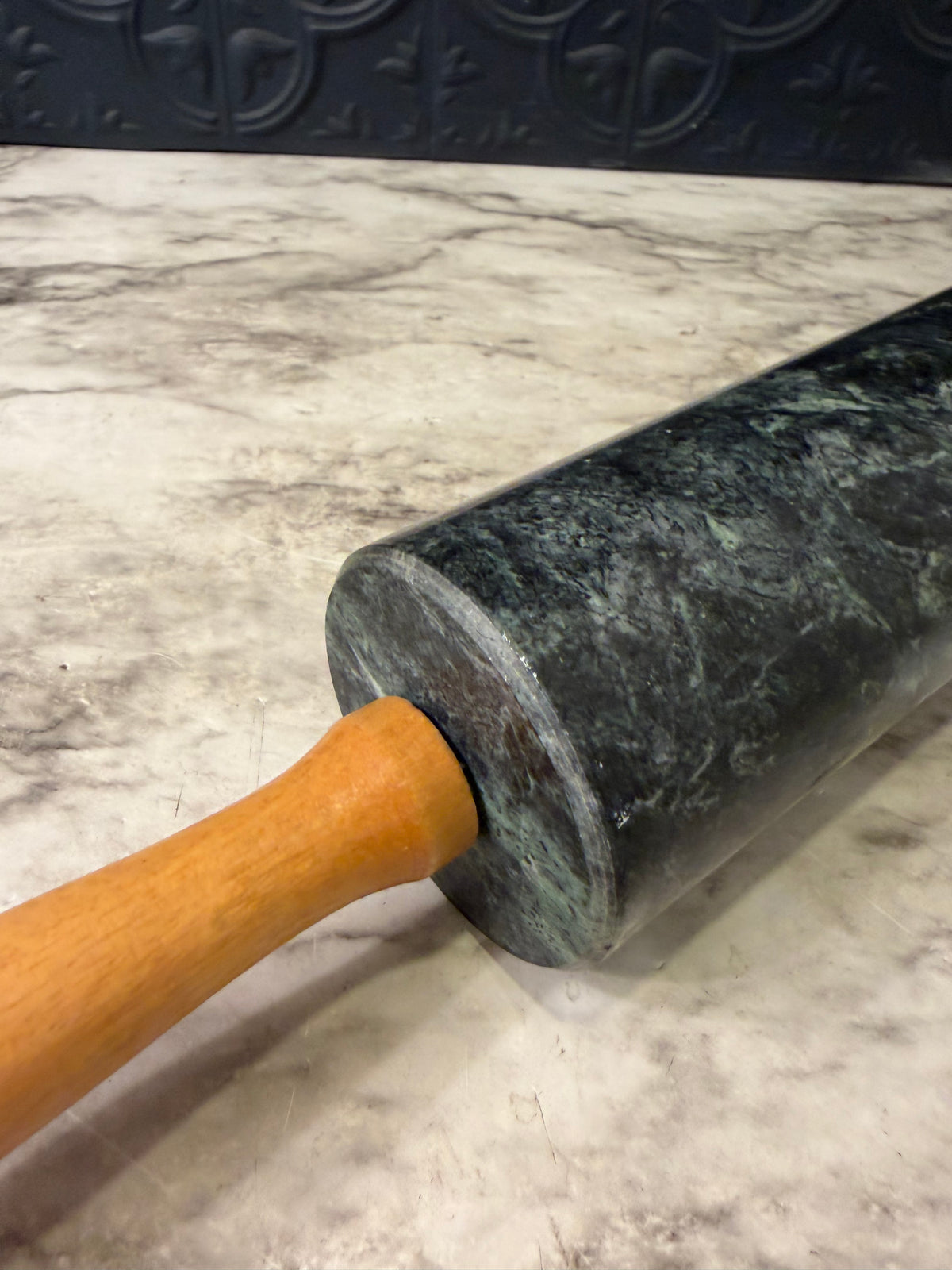 Dark Green Marble Rolling Pin
