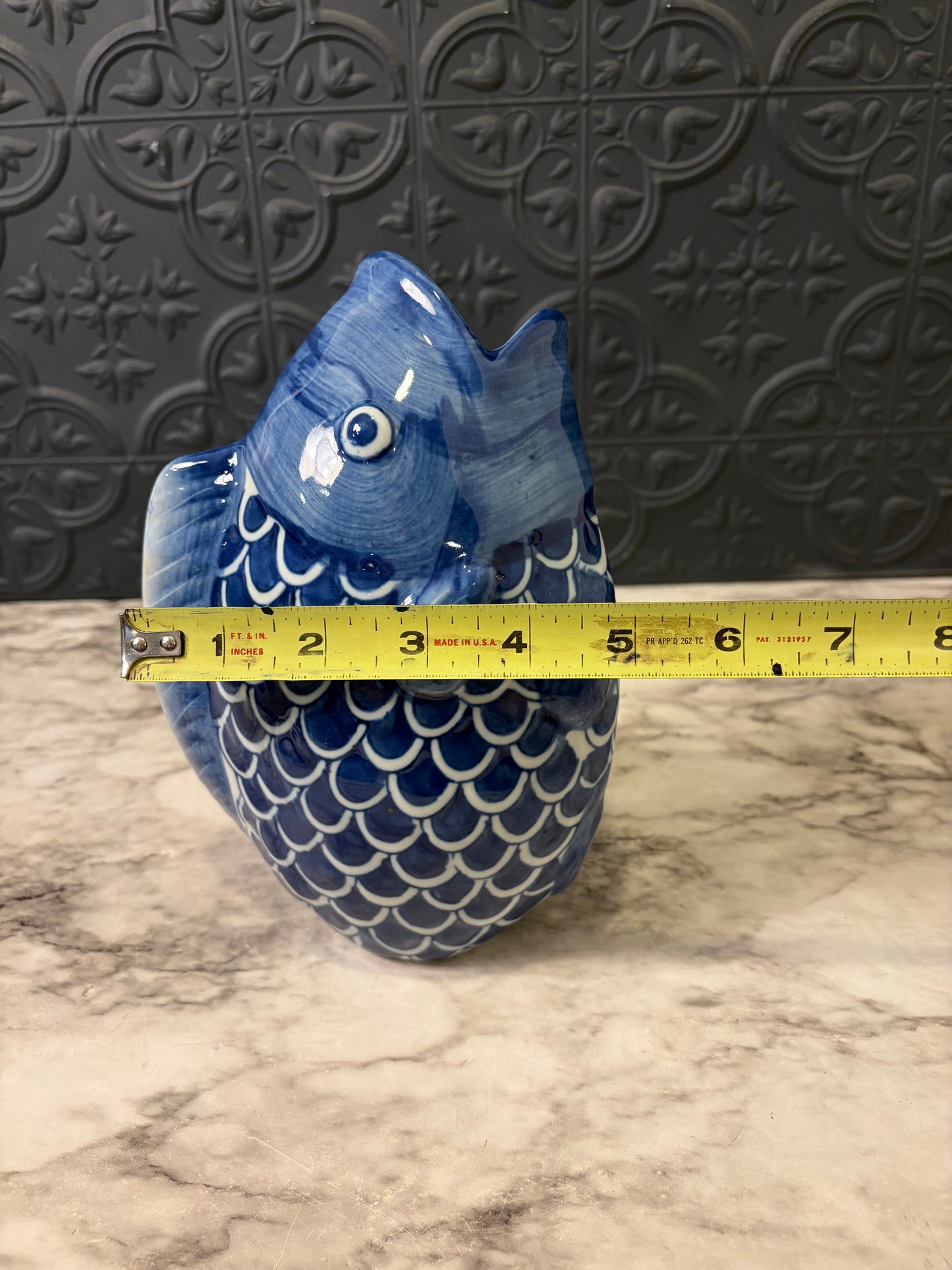 Japanese Blue Fish Vase