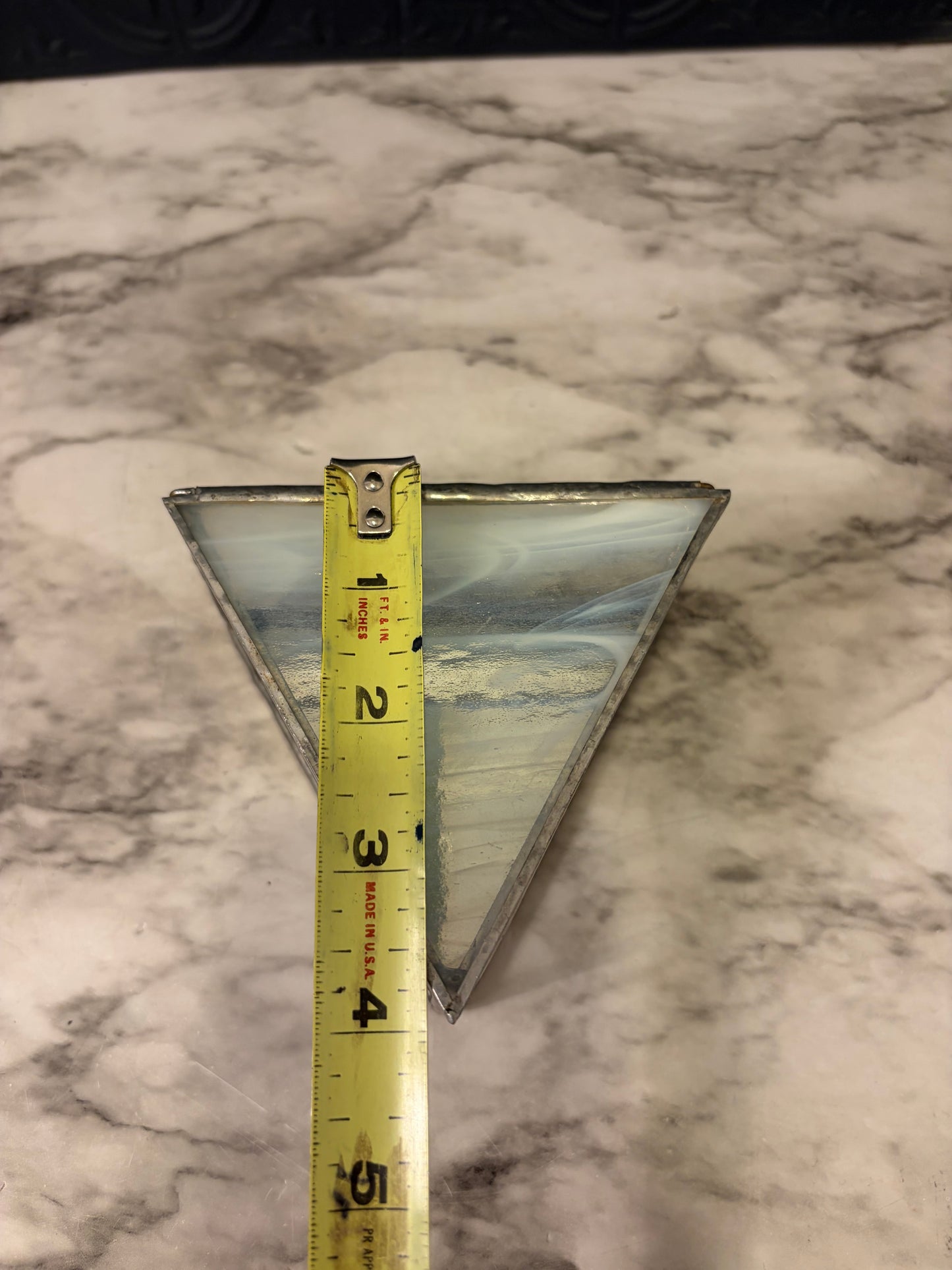Triange Glass Box with Slag Glass Top
