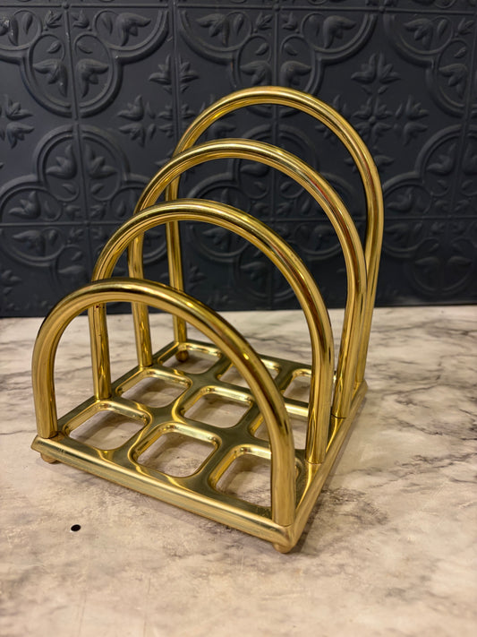 Brass Mail Organizer Art Deco Arch