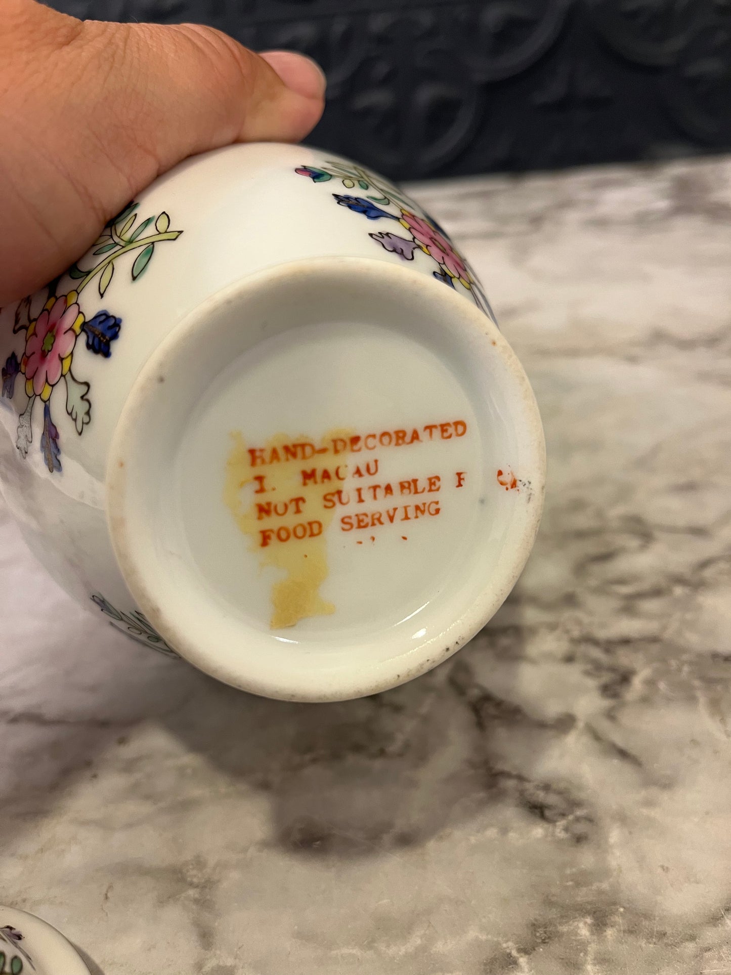 Pink and Blue Ginger jar with flowers small