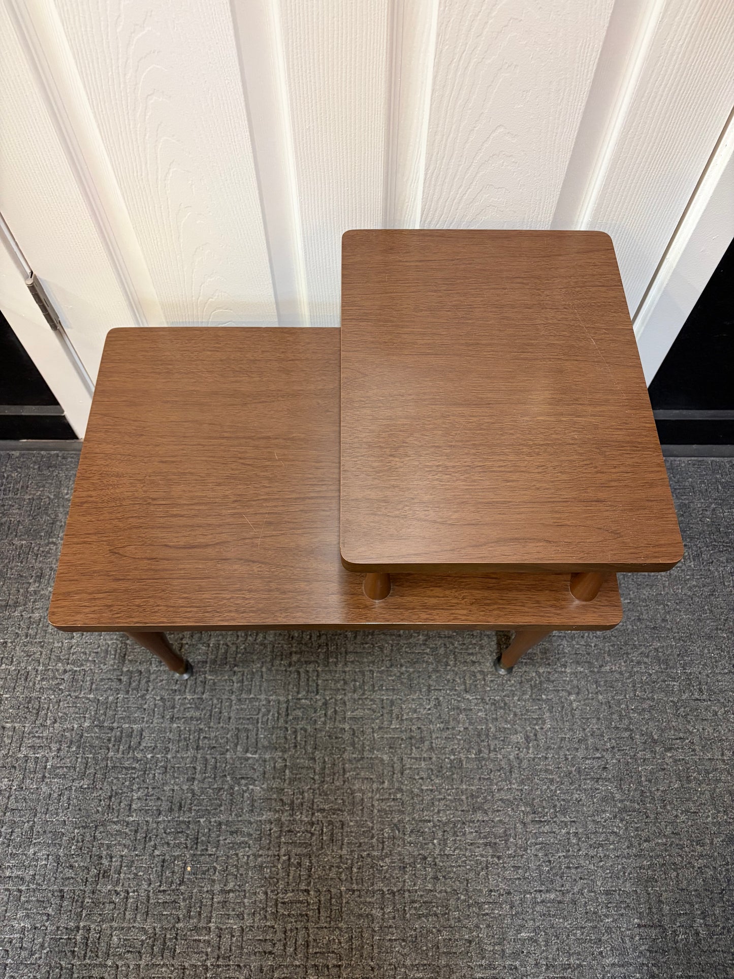 MCM 2 Tier Side Table Small with Tapered Legs