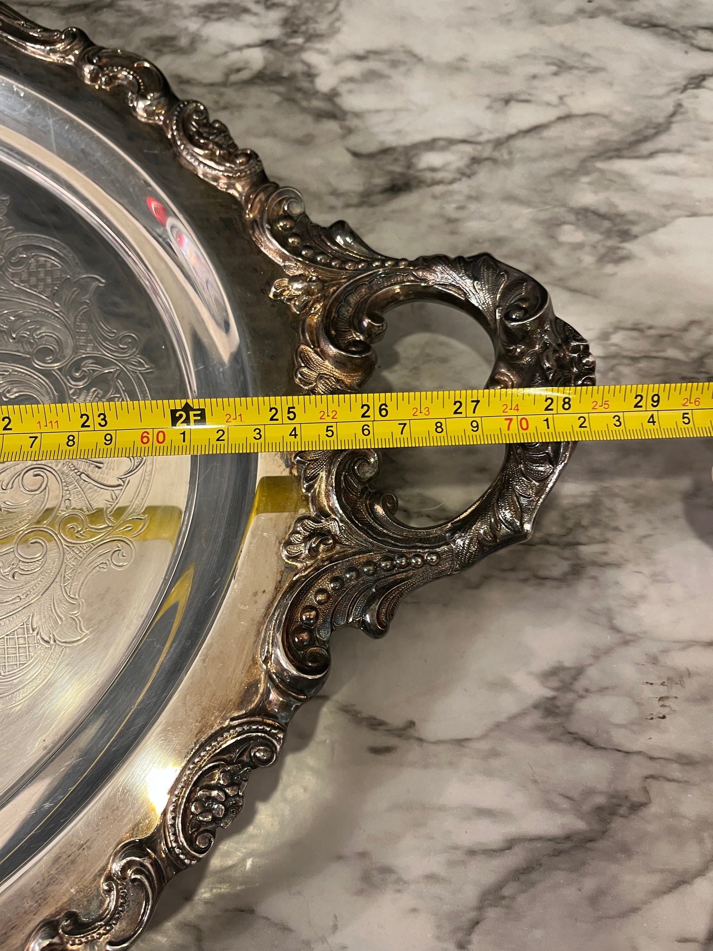 Baroque Silver Plate Tray by Wallace Large