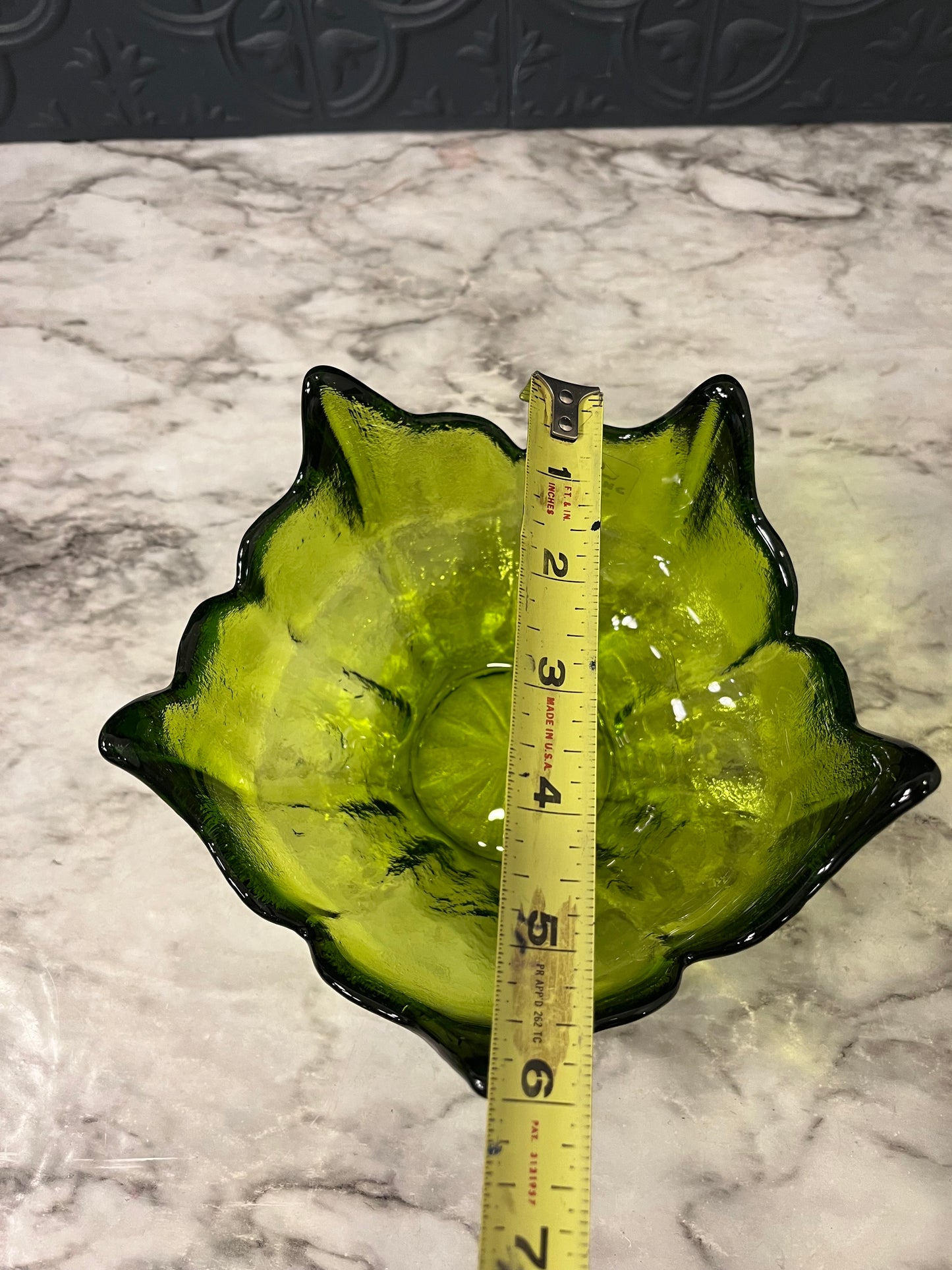 Viking Green glass Lotus bowl