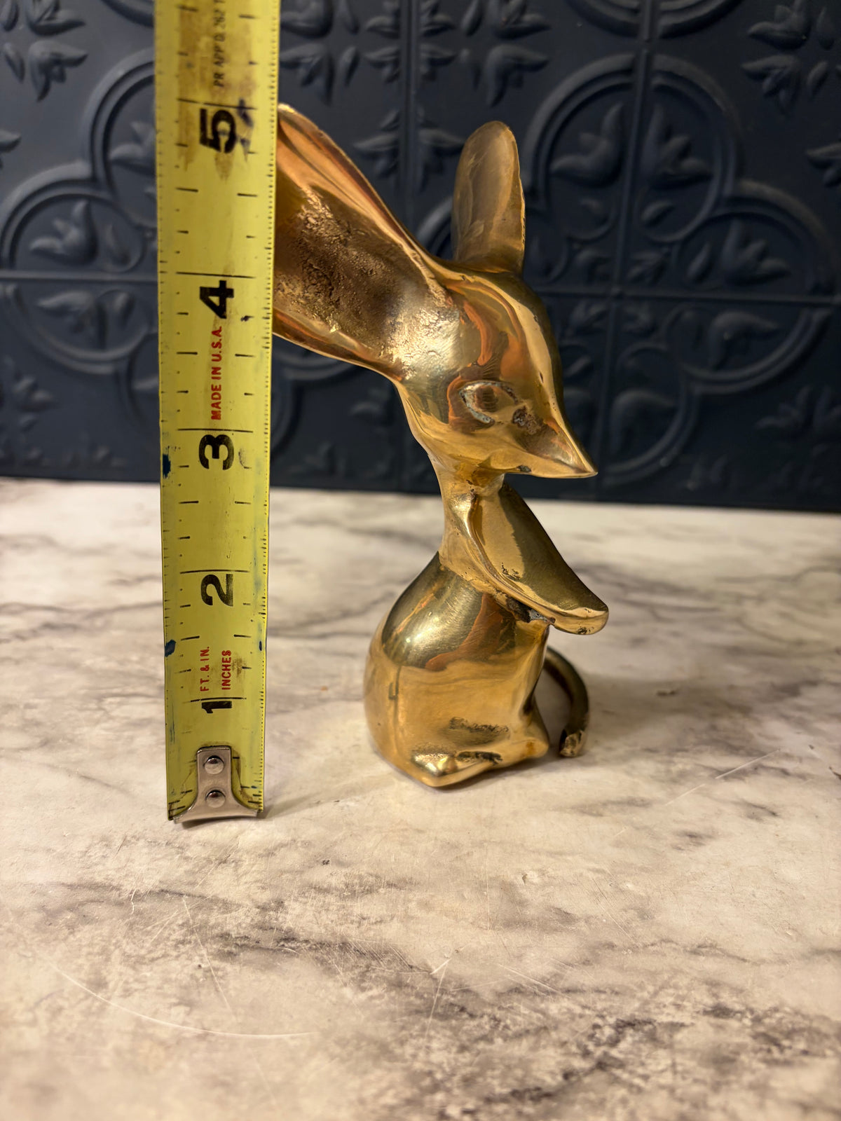 Vintage Brass Mouse with Large Ears