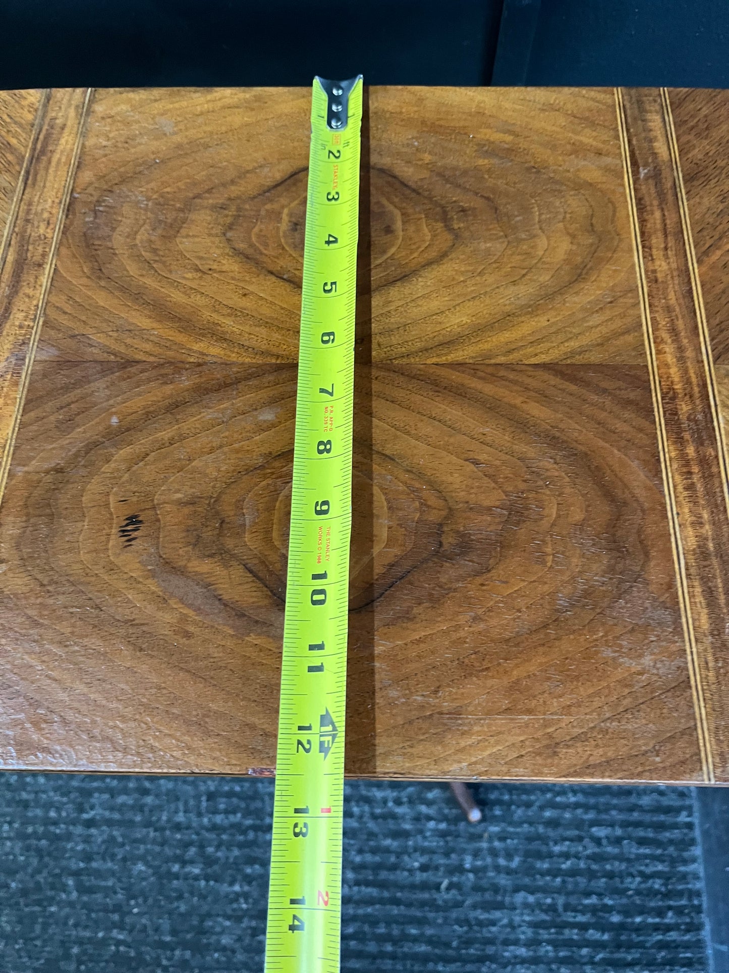 Walnut Inlay Tilt top Three Leg Side Table