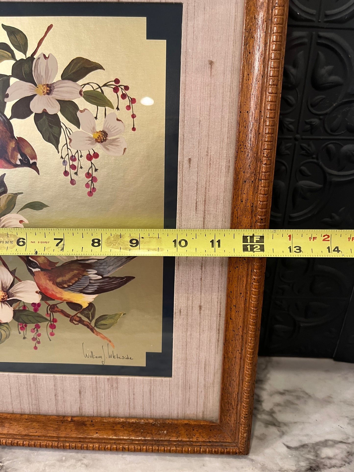 Birds on Dogwood Metallic Framed