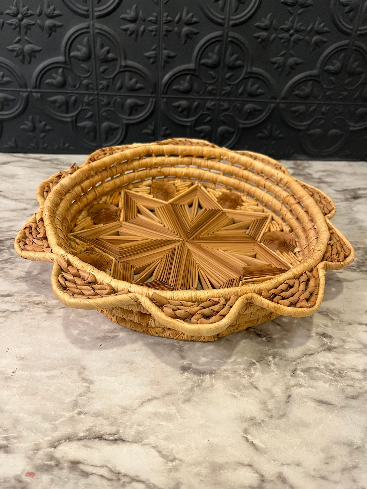 10.5 Basket with Star Design and ruffle edge
