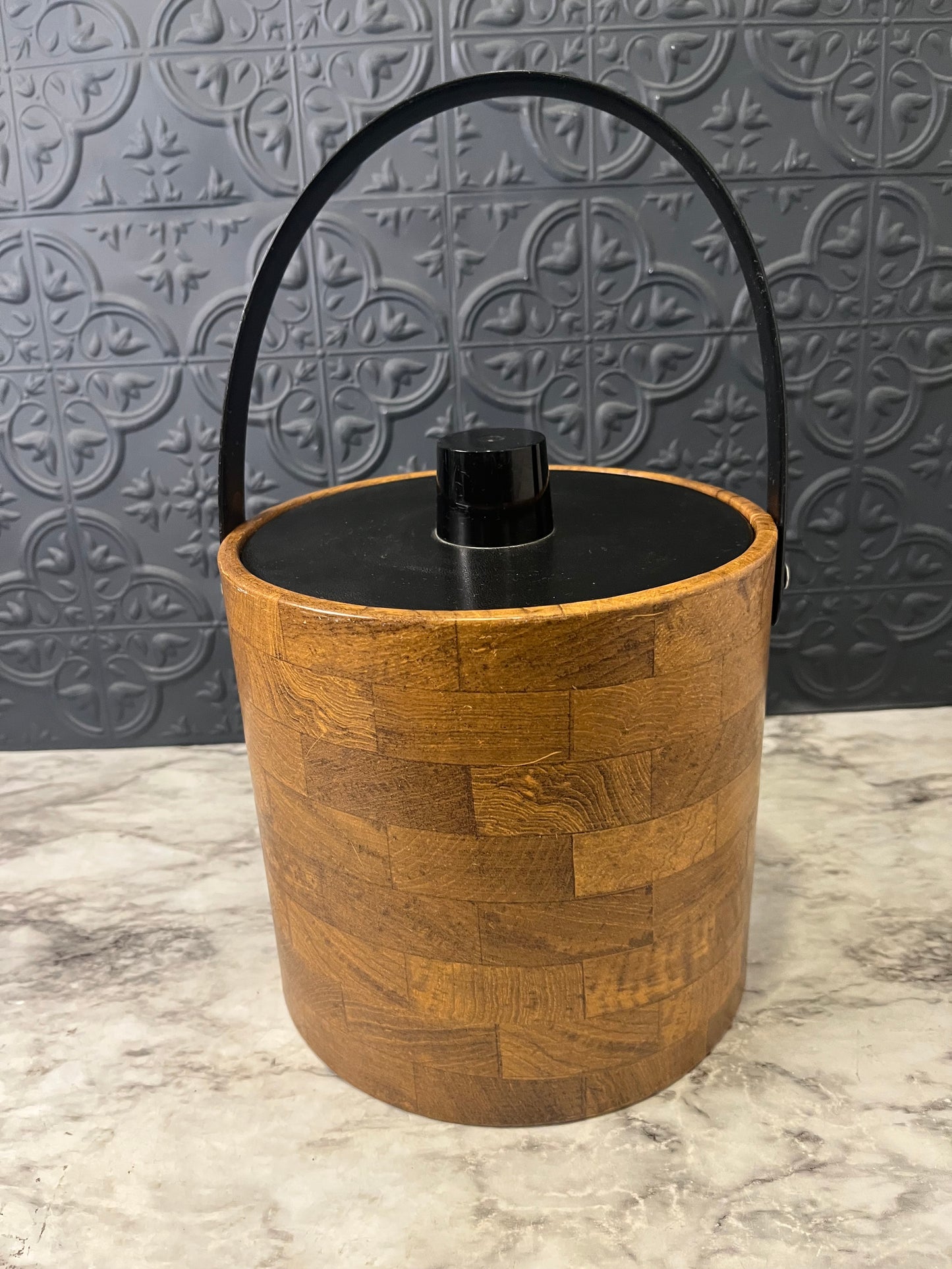 Vintage Irvinware Faux Wood Ice Bucket