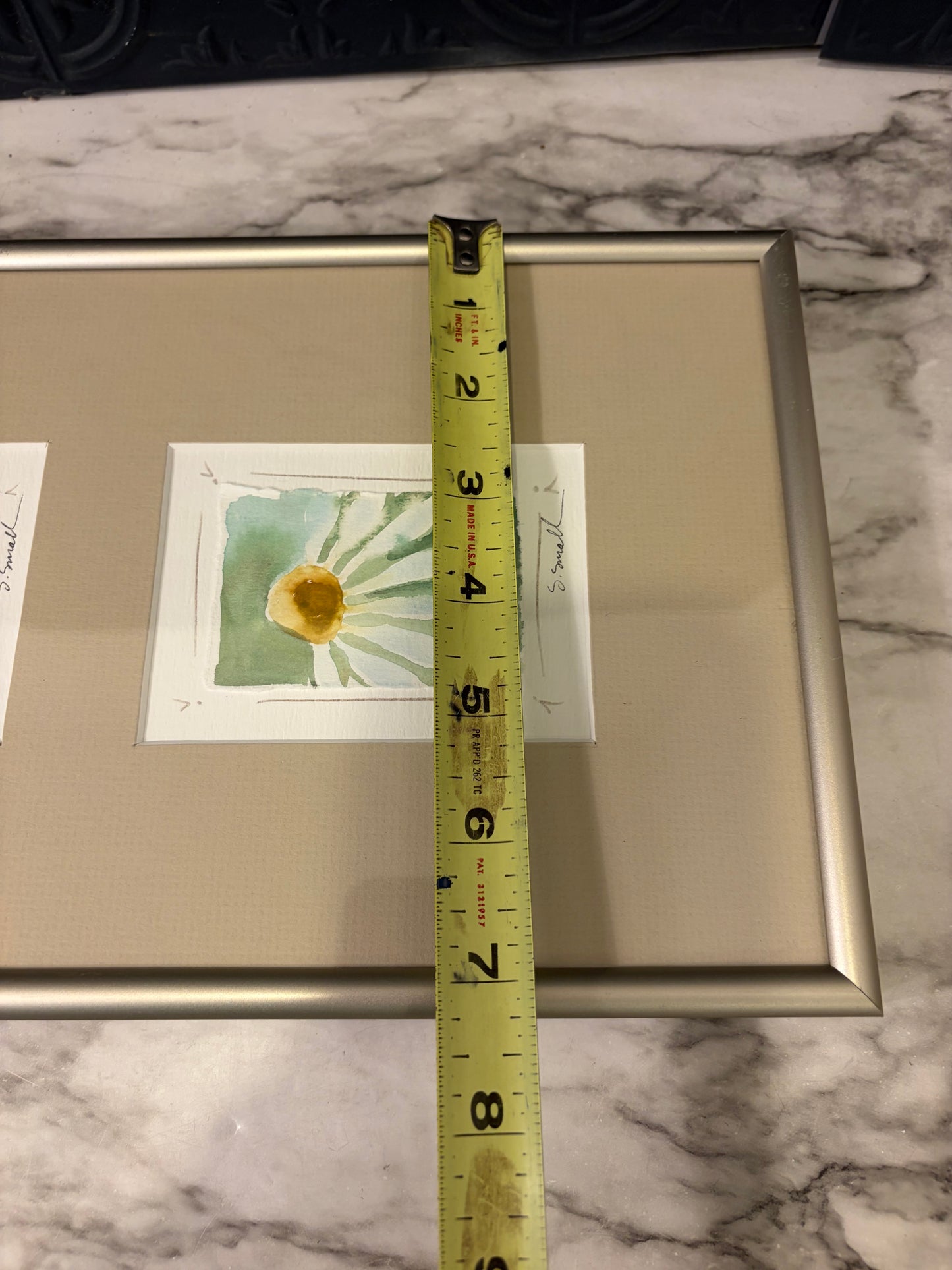 Water Color Botanical Prints Framed in Silver
