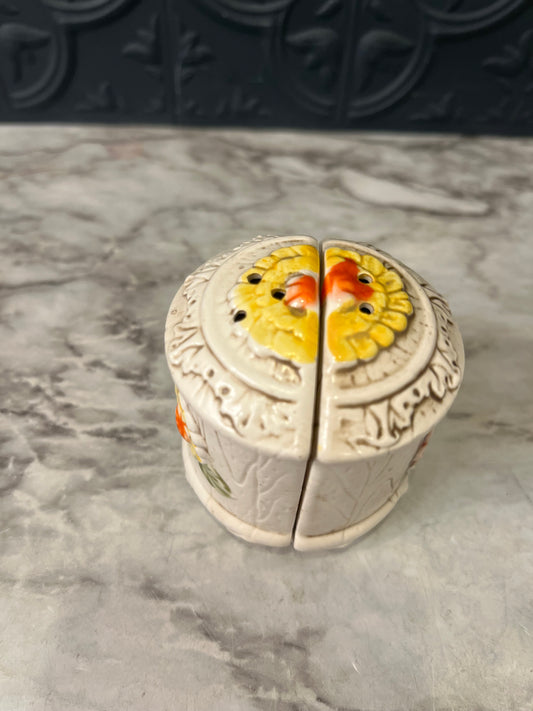 Vintage Ceramic Floral S & P