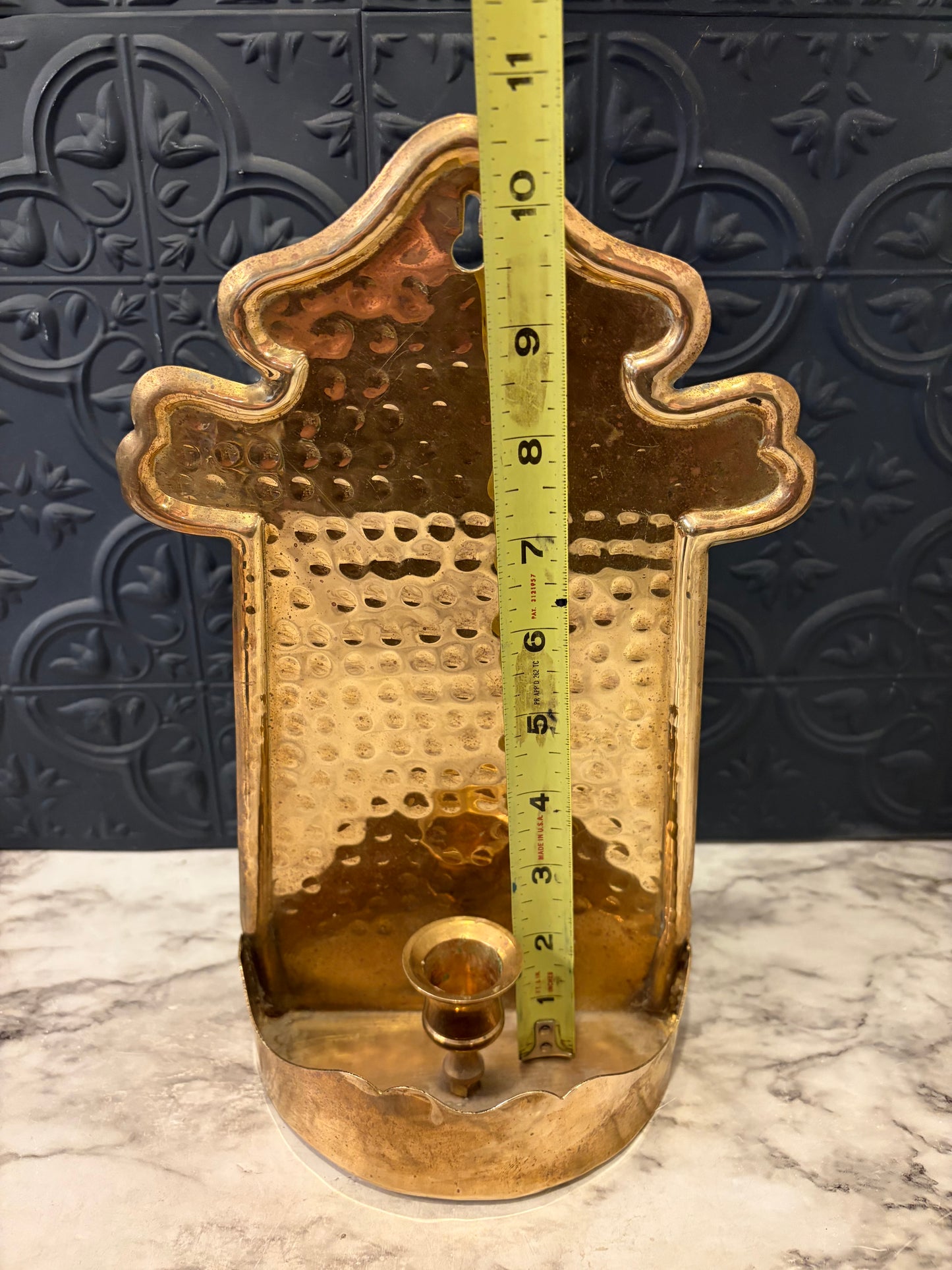 Hammered Brass Wall Sconce Old World Style