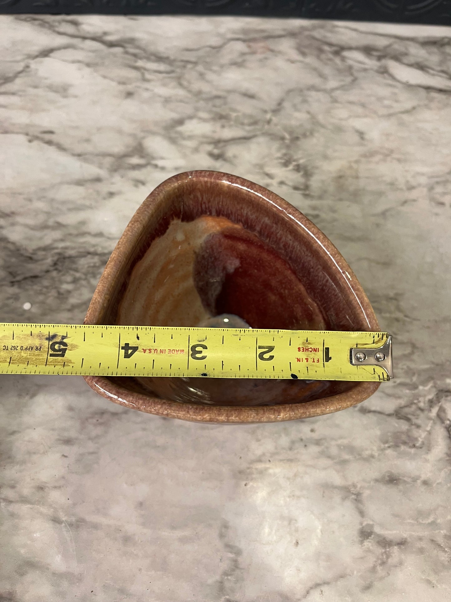 Triangle Orange Pottery Bowl