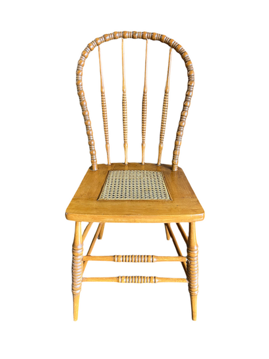 Wood Spindle Back chair with Cane seat