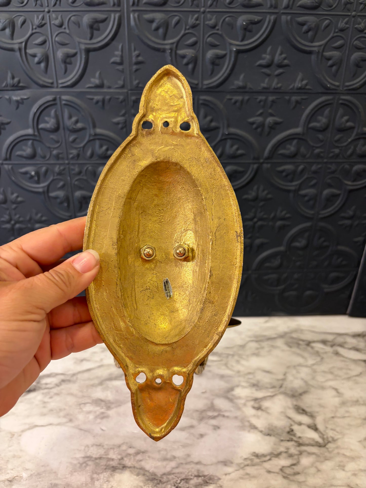 Brass Oval Dual Candle Sconce