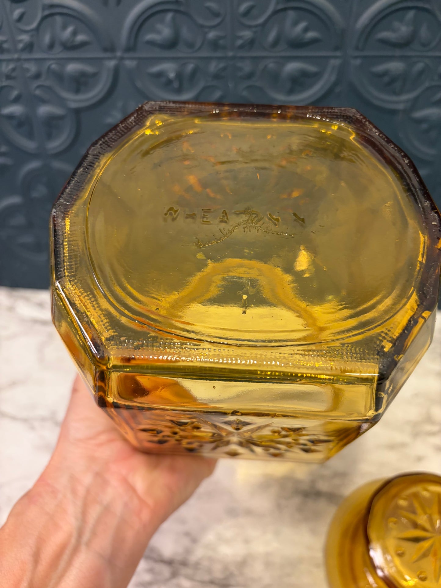 Wheaton Amber Glass Canister