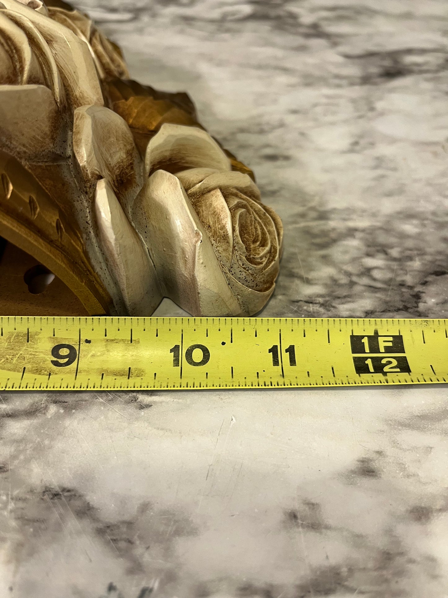 Rose Wall Pocket Gold and Cream Plastic