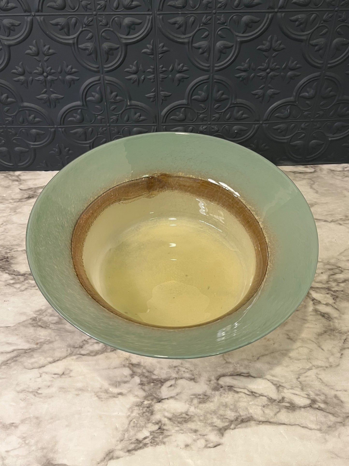 Blue and Brown Glass Bowl