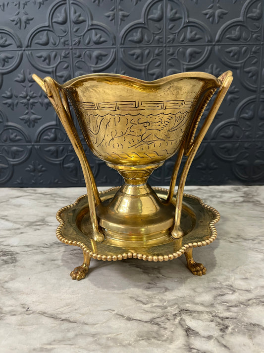 Brass Urn with Lions Paw Feet