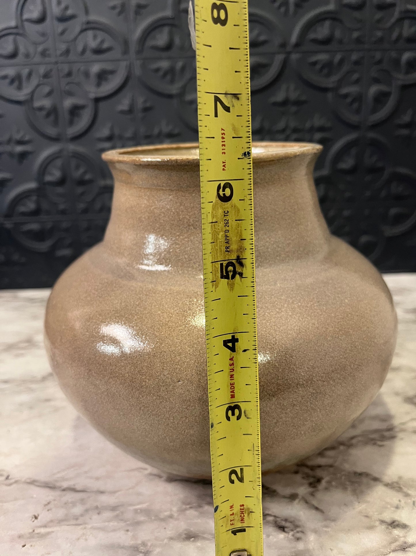 Purplish Grey blue brown Pottery Vase